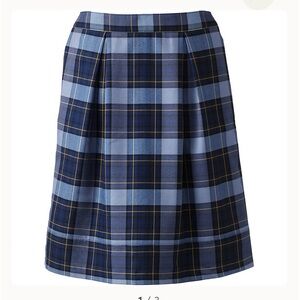 Land’s End Plaid Pleated Skort Top of Knee color: Classic Navy Plaid